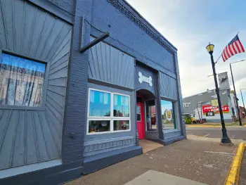 Store front - Drooling Dog Bakery in Ironwood, MI.